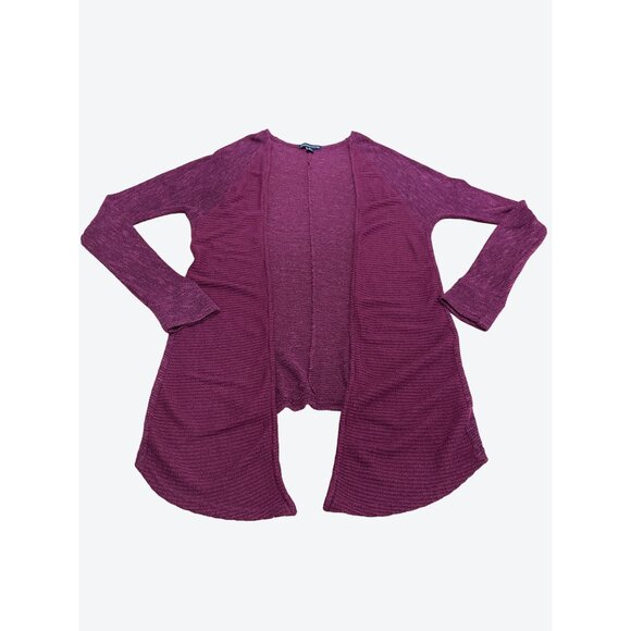 American Eagle Outfitters Maroon Open Front Cardigan Sweater Size Small Petite - Picture 5 of 9
